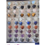 Gemstone Rings - Heart (17 x 17 mm Stone size) - Assorted 50 pcs Pack